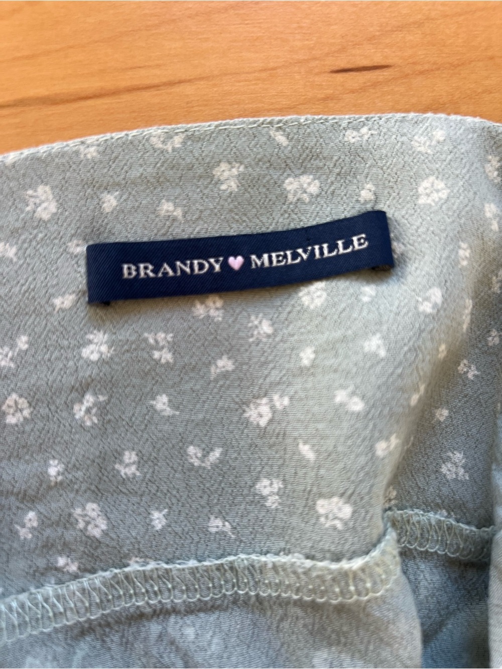Brandy Melville Sage Green Slip Maxi Dress with Tiny White Floral Print - Picture 4 of 6